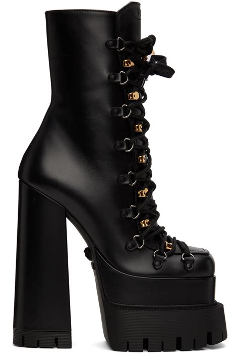 versace platforms black|versace platform boots.